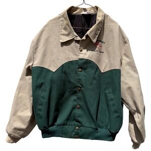 VTG  WestArk Peterbilt 1996 Chairmans Award Jacket Mens 3XL Tan Green USA Made